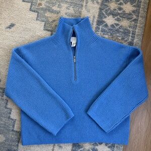 H&M Blue 1/4 Zip Sweater